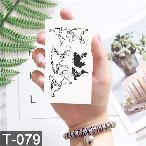 Geometric Moose Elk Arrow Temporary Tattoo Panda Women Hand Tatoo Sticker Triangle Wolf Body Arm Art Waterproof Tattoo Men