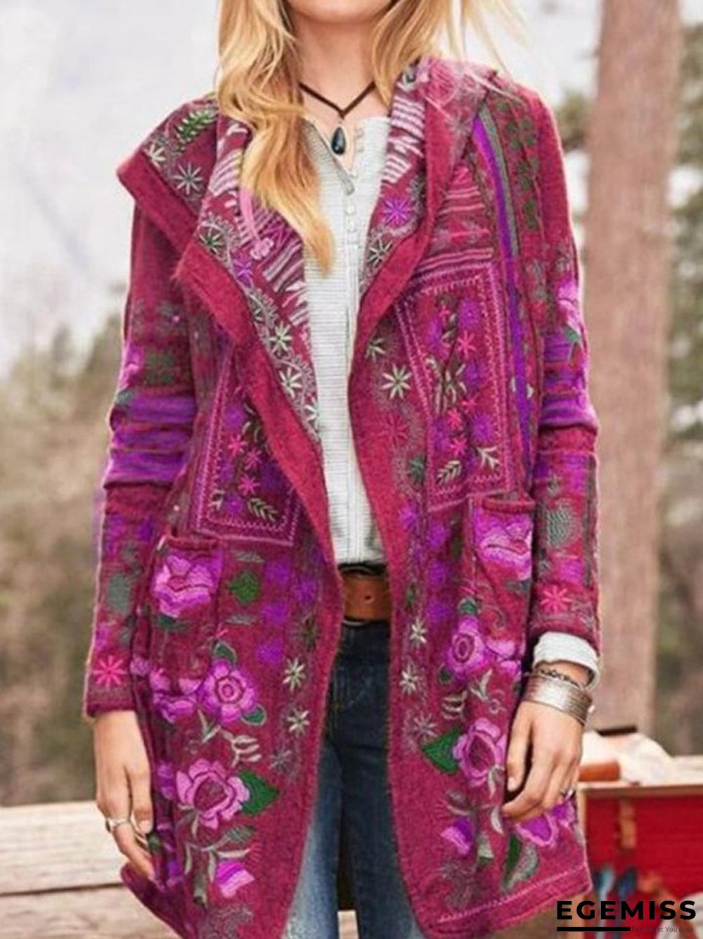 Autumn And Winter Print Casual Jacket | EGEMISS