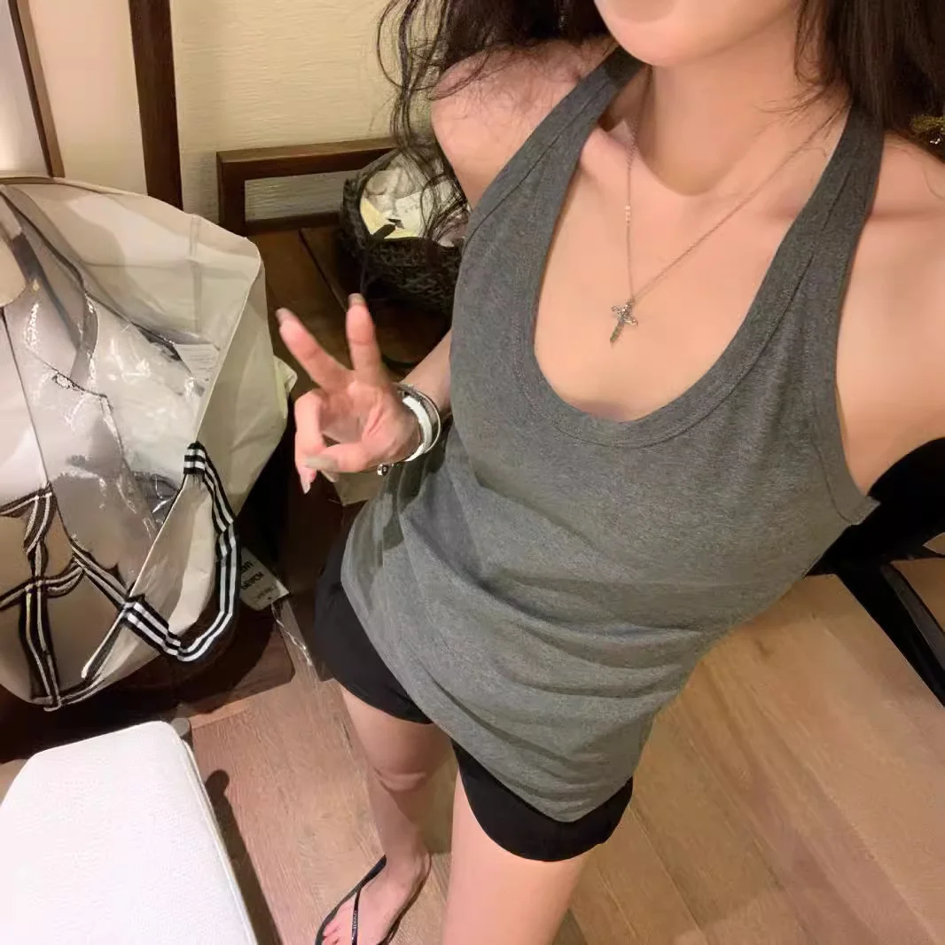 Uveng Uveng Style Versatile Outside Wear Vest Sling Female 2024 Summer New Leisure Show Thin Inside Build Sleeveless Student Jacket