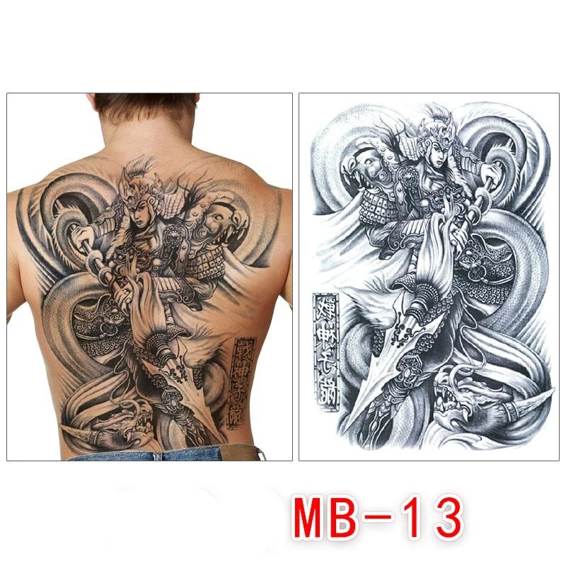 Waterproof temporary men tattoos tattoo full back large tatoo fake dragon girl tattoo body art sticker sexy decals transferable