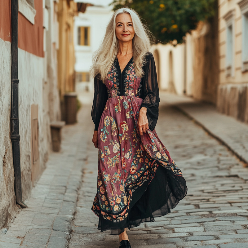 Ethnic Embroidery Vintage Casual Linen Dress bc96