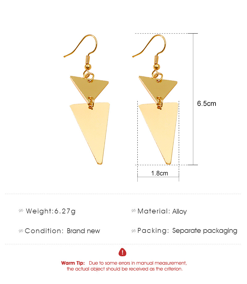 Geometric Triangle Gold-Plated Earrings