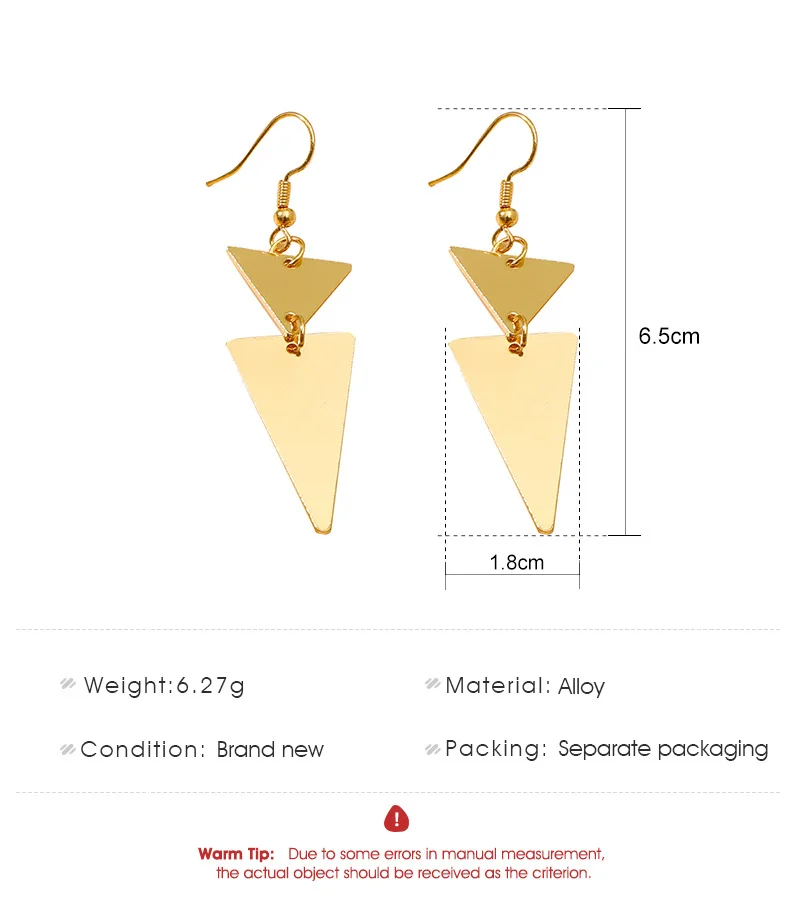 Geometric Triangle Gold-Plated Earrings