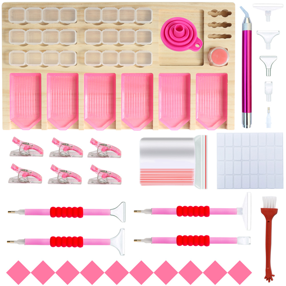 

Diamond Painting Accessories Tray Tools Kit (Pink), 501 Original