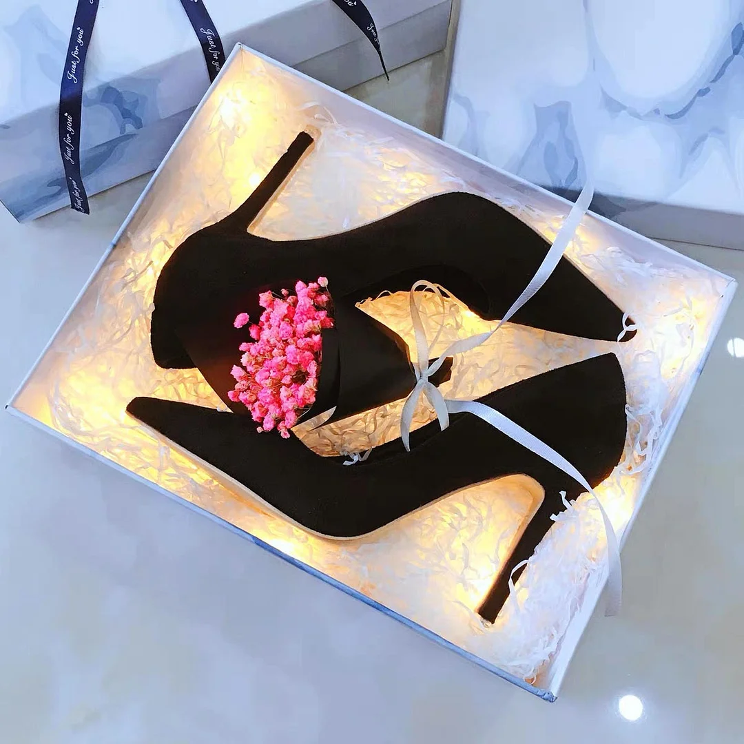 Breakj Breakj High-Heeled Shoes Women Fat Feet Wide 41 To 43 Professional Commuter Non-Tired Footwork Shoes Velvet Black Fine Heel Single Shoes