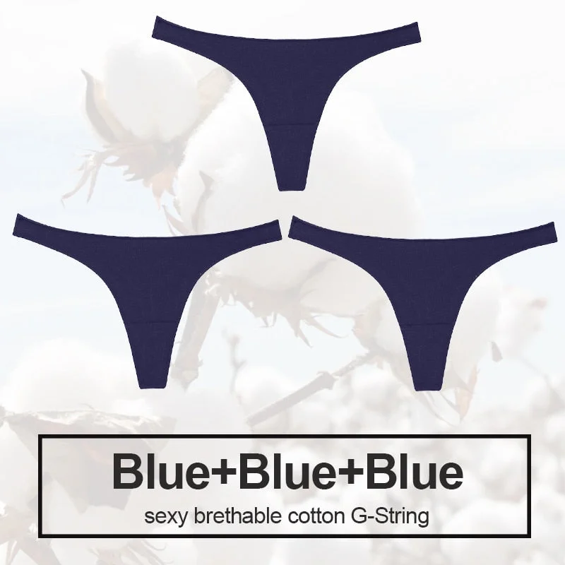 3PCS/Set Sexy Thong Women Panties Cotton Underwear Briefs Women G-String Female Underpants Lingerie Pantys Girls Femme Panties