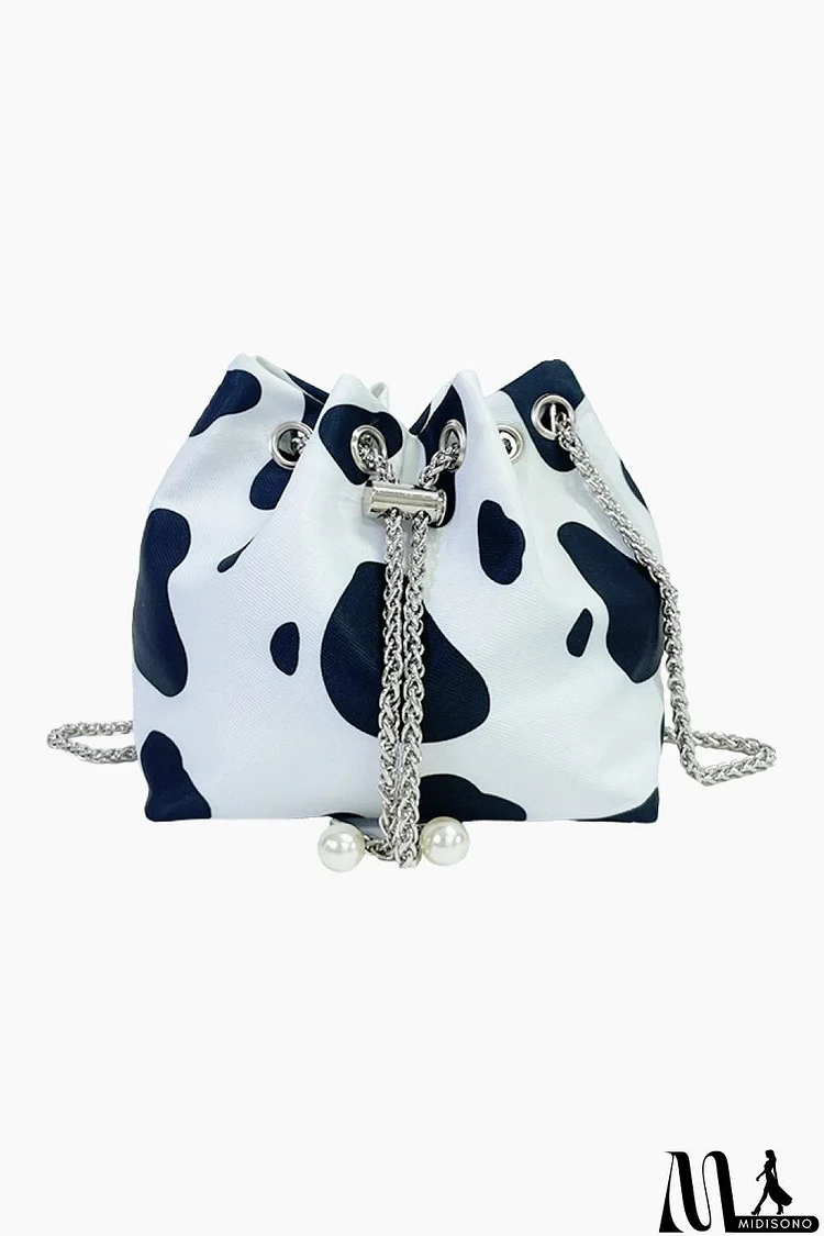 Animal Print Nylon Bucket Bag