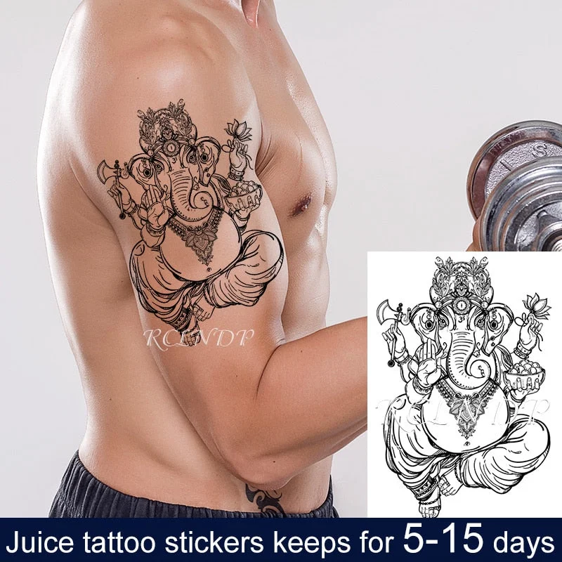 Waterproof Temporary Juice ink Sticker Egyptian Ancient Greek Mythology Cleopatra Fruit Gel Long lasting Tattoo for men women
