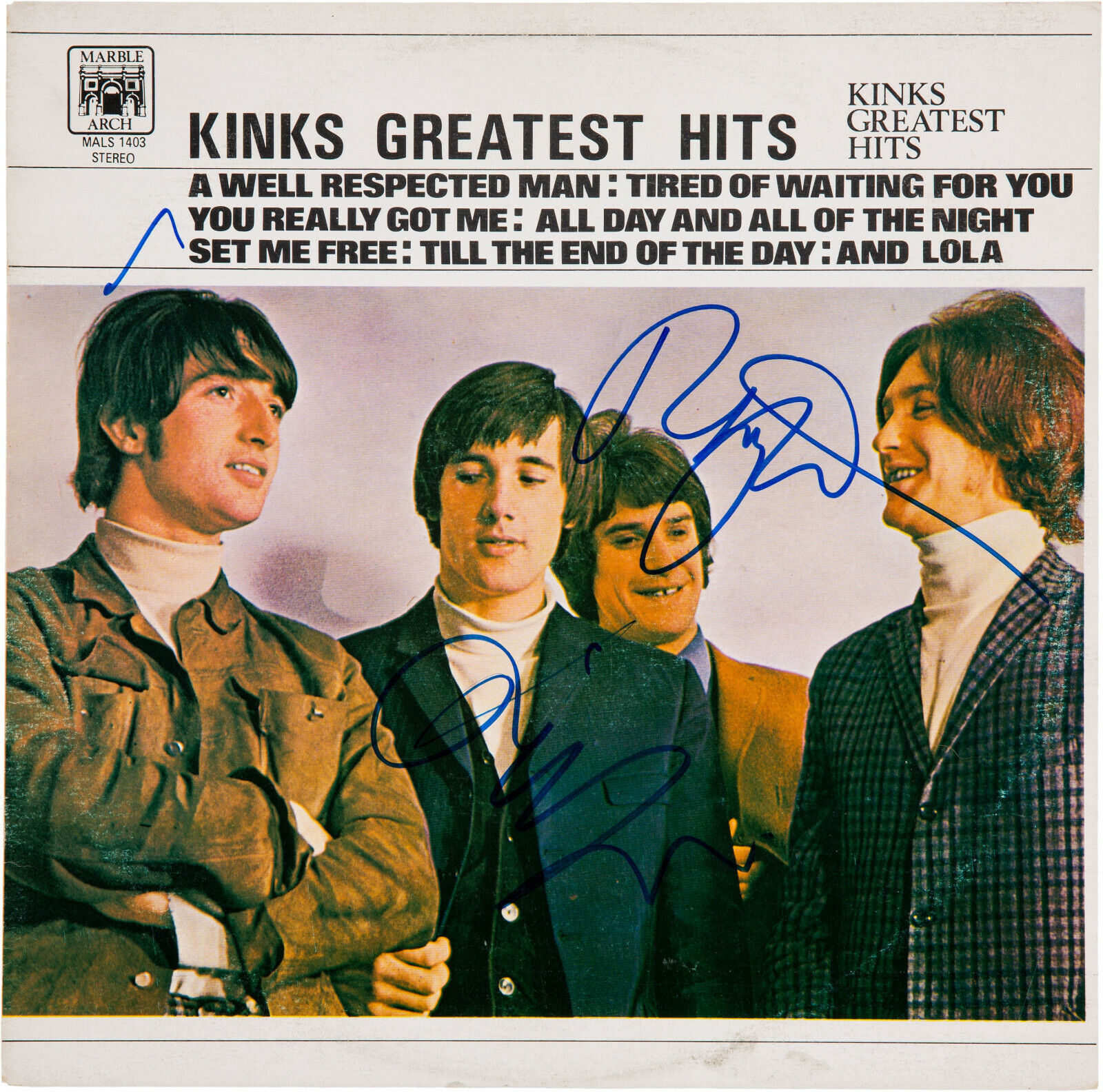 THE KINKS Signed Photo Poster paintinggraph - 1960s Pop/Beat Group RAY / DAVE DAVIES - preprint