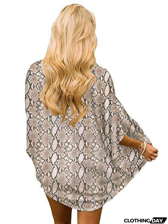 Bohemia Flower Print Summer Beach Women's Cardigan Loose Chiffon Coat