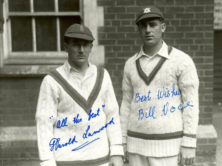 HAROLD LARWOOD & BILL VOCE Signed Photo Poster paintinggraph - ENGLAND Cricket Players preprint