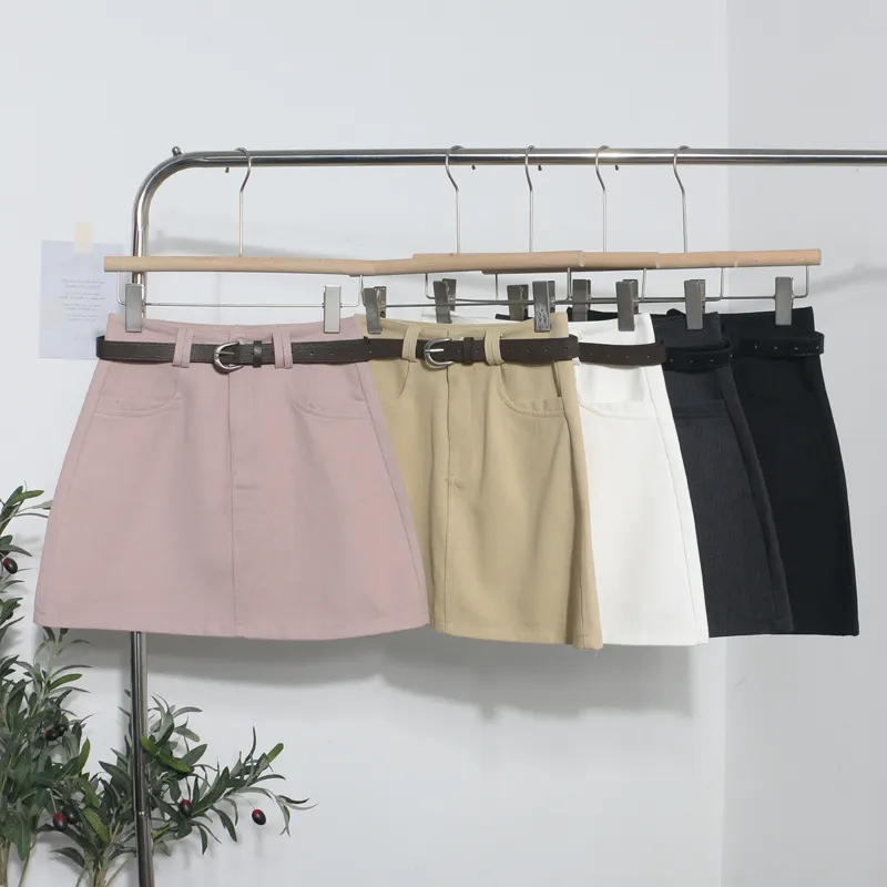 Churchf Real Shooting Kin Color High-Rise Thin Bag Hip Skirt 2025 New Hundred With Belt A Short Skirt 9997