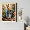 Rose Shirt Rabbit Full 18CT DIY Stamped Cross Stitch Kits for Adults Home Decor 40x50cm