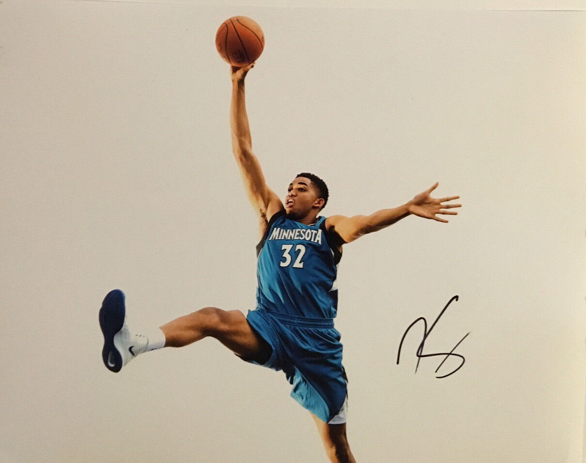 GFA Minnesota Timberwolves * KARL-ANTHONY TOWNS * Signed 11x14 Photo Poster painting PROOF COA