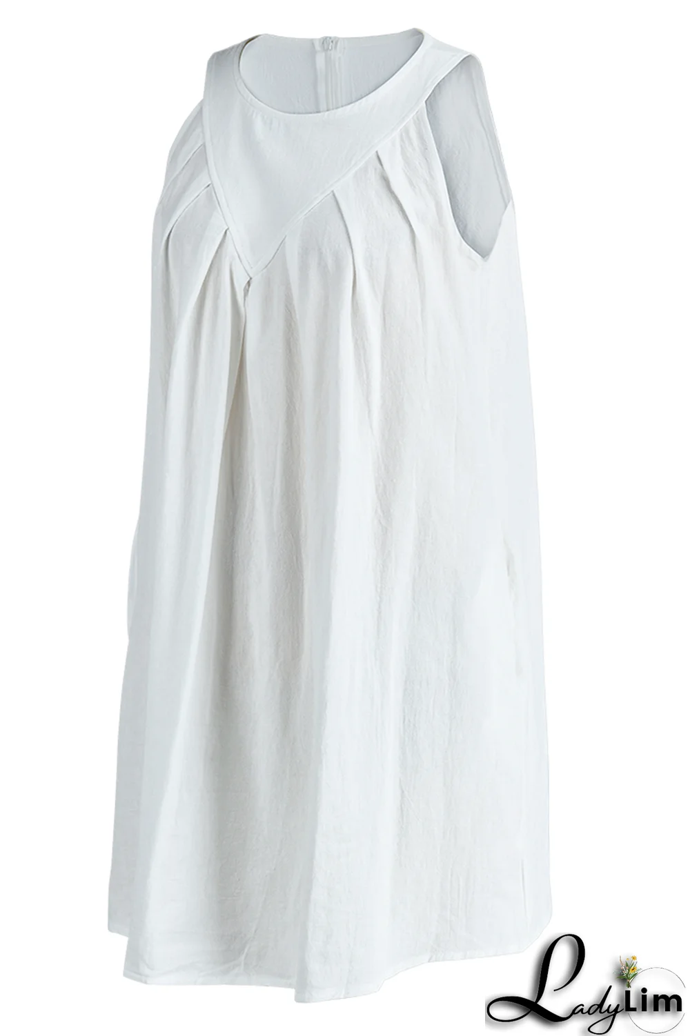 Yellow Casual Solid Patchwork O Neck Straight Dresses