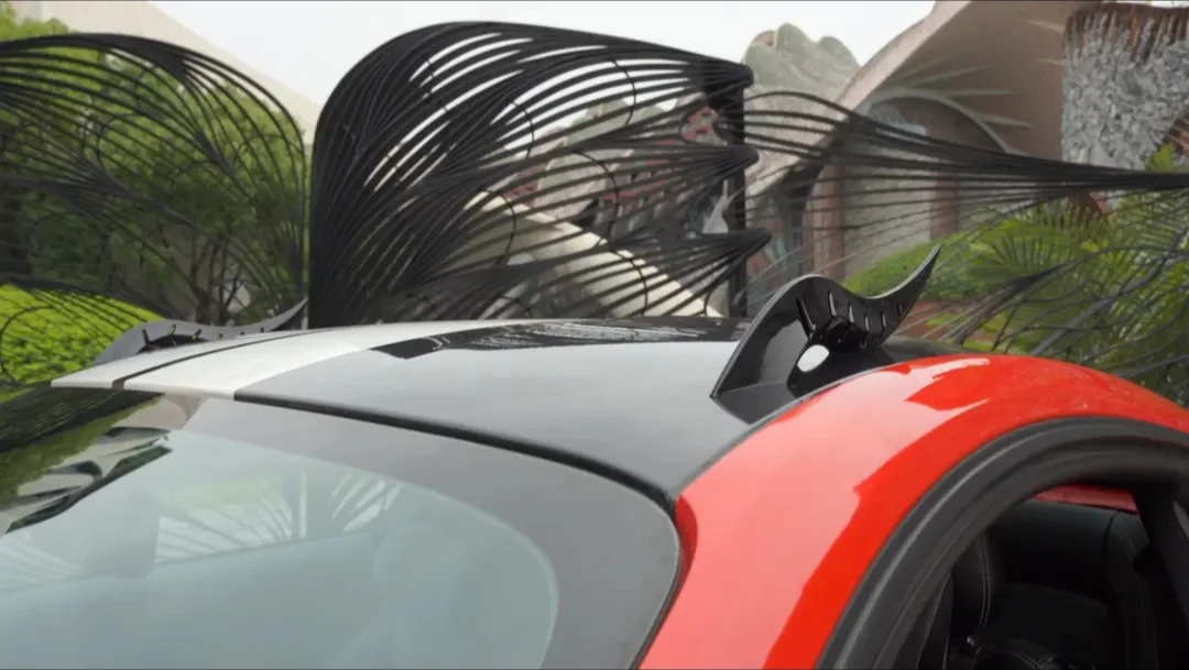 New dragon horn car exterior decoration，Arc light speed flow fin