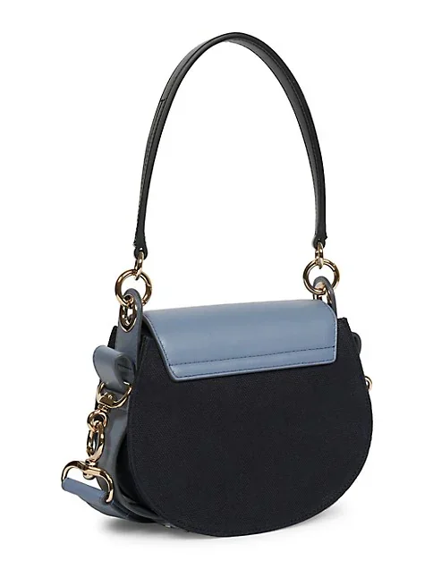 Chlo&eacute; Small Tess Colorblock Linen Saddle Bag