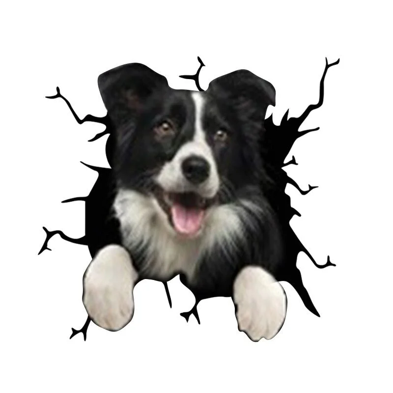 Electrostatic Glass Film Simulation Funny Car Window Sticker Dog Creative Broken Car Decorative Window Painting Waterproof