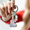 (US Only)PET Double Sided Special Shaped Easter Alphabet DIY Diamond Painting Keychain