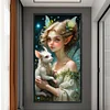 >SALE<Full Embroidery Eco-cotton Thread 11CT Printed Elf Girl Cross Stitch Kit 40x75cm
