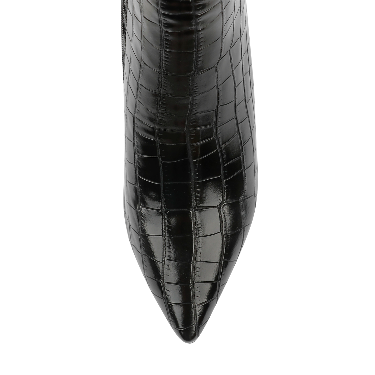 100mm Fashion Zipper Leather High Heels Knee Boots-MERUMOTE