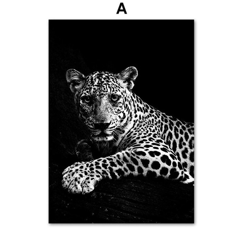 Tiger lion panther wolf elephant nordic poster and print animal wall art canvas painting mural living room home decoration
