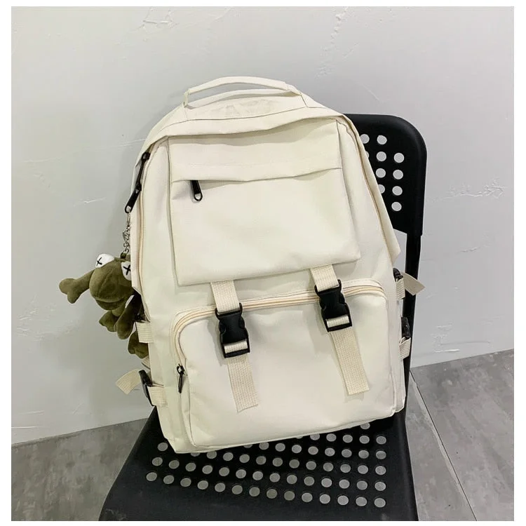 Canvas Female Campus Large-capacity Backpack Fashion All-match Student Tooling Style Backpacks Male Multifunctional Travel Bolsa 711-1