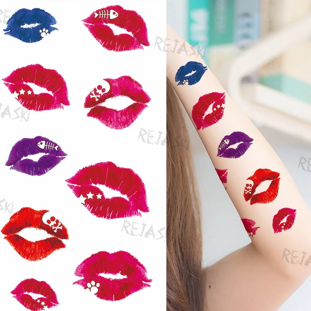 Minimalist Letter Temporary Tattoo For Children Women Small Word Tattoos Sticker Black Endless Heart Fake Tatoos Chains Clavicle