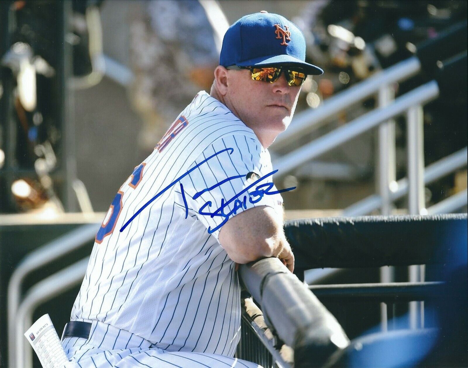 Signed 8x10 TOM SLATER New York Mets Autographed Photo Poster painting - COA