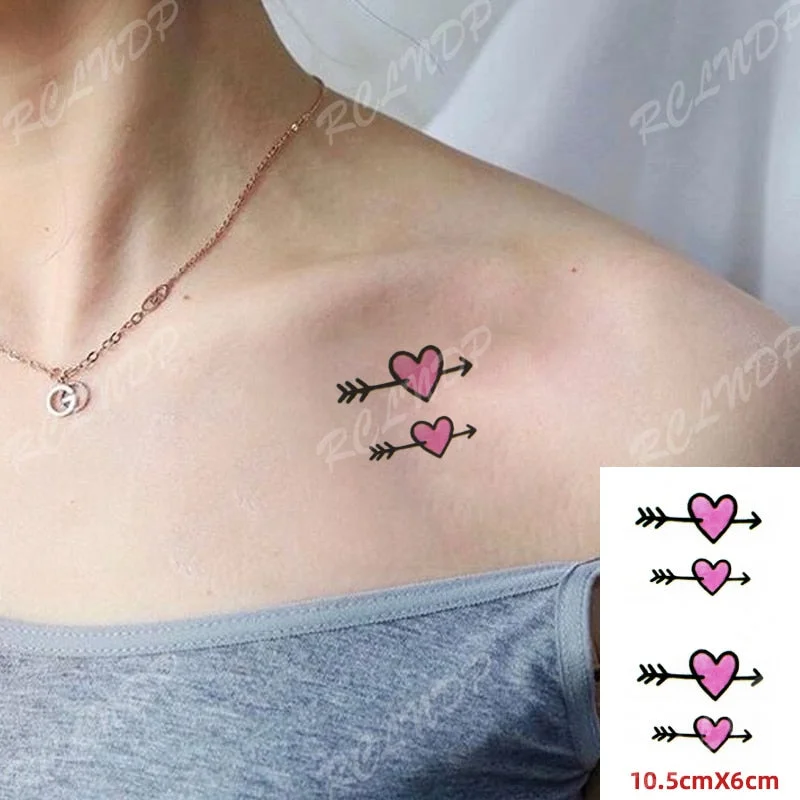 Waterproof Temporary Tattoo Sticker Body Art Love Wave Heartbeat Line Small Size Fake Tatto Flash Tatoo for Girl Women