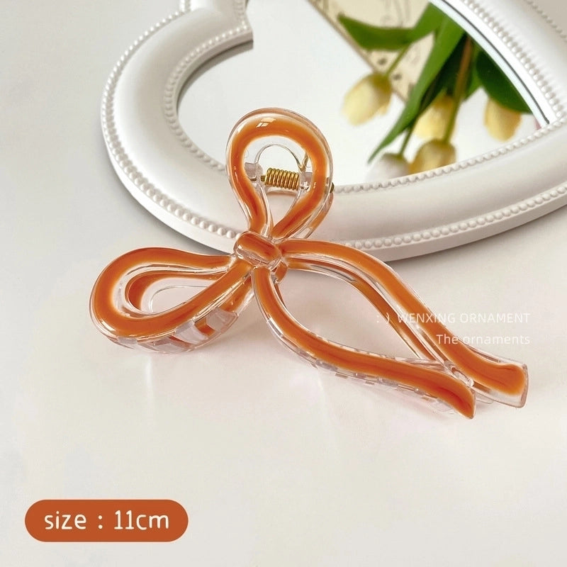 Advanced Sense Bow Hairpin Jelly Color Oil Drop Grab Clip Simple Fresh Shark Clip Internet Celebrity New Women’s Headwear