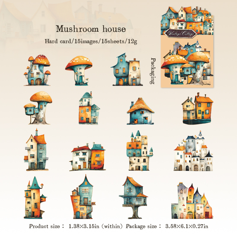 Sticker - Weird Cottage Series Vintage House Castle Landscaping 