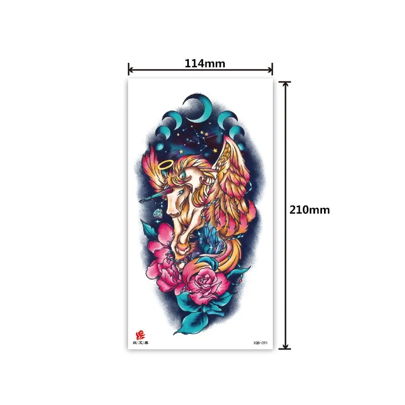 Half-arm waterproof tattoo stickers arm fierce wolf head animal arm lasting cross-border European and American tattoo stickers
