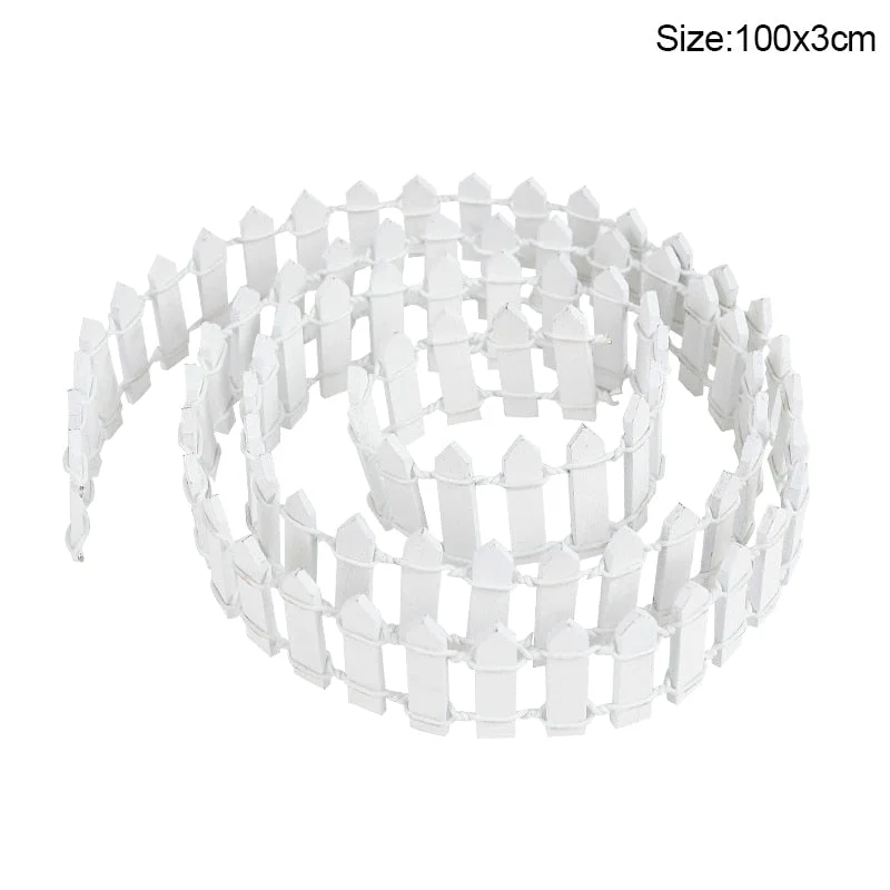 100*5cm/3cm Mini Wooden Fence DIY Miniature Fairy Garden Wood Barrier Dollhouse Showcase Craft Home Decoration Accessories