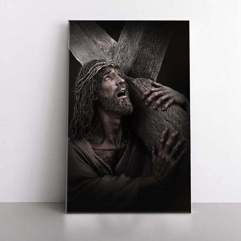 Jesus - Carrying the Cross Canvas Wall  Art
