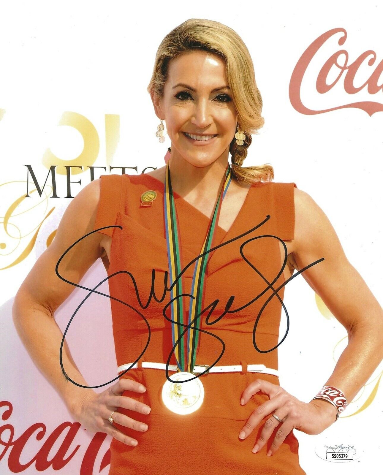 Summer Sanders Team USA Olympics Swimming 8x10 Photo Poster painting autographed 2 JSA