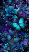 Luxury AB Velvet Diamond Painting Kit - Blue Butterfly & Flowers