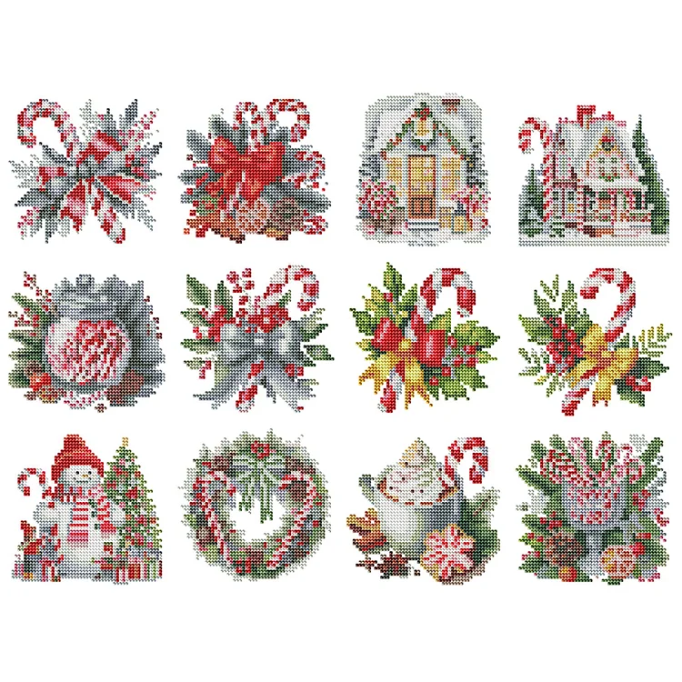 【Mini Set】Christmas Candy 15*15cm (Canvas) Full Round Drill Diamond Painting gbfke