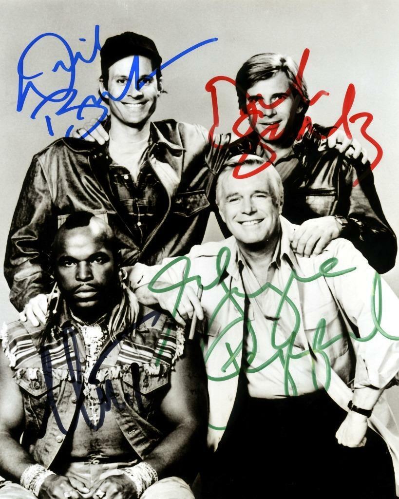 THE A TEAM 4x Peppard Benedict Schultz Mr T SIGNED 10 X 8