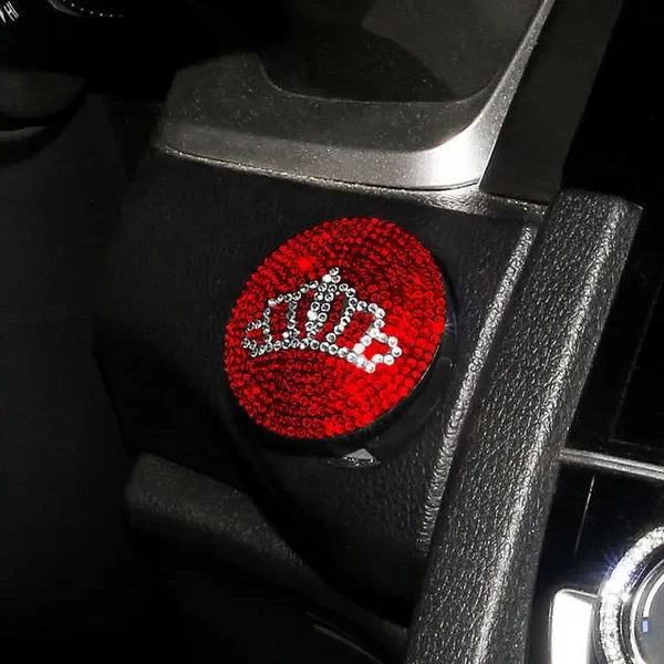 New Bling One-click Auto Interior Engine Start Stop Button Protective Cover Diamond Car Accessories for Girls