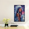 Beauté Indienne Et Hibou Blanc-Percer Rond Peinture Diamant-40 * 60CM (Grande Taille)