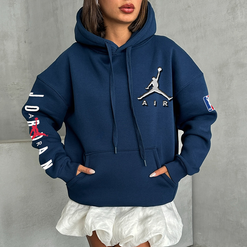 Basketball Print Relaxed Hoodie