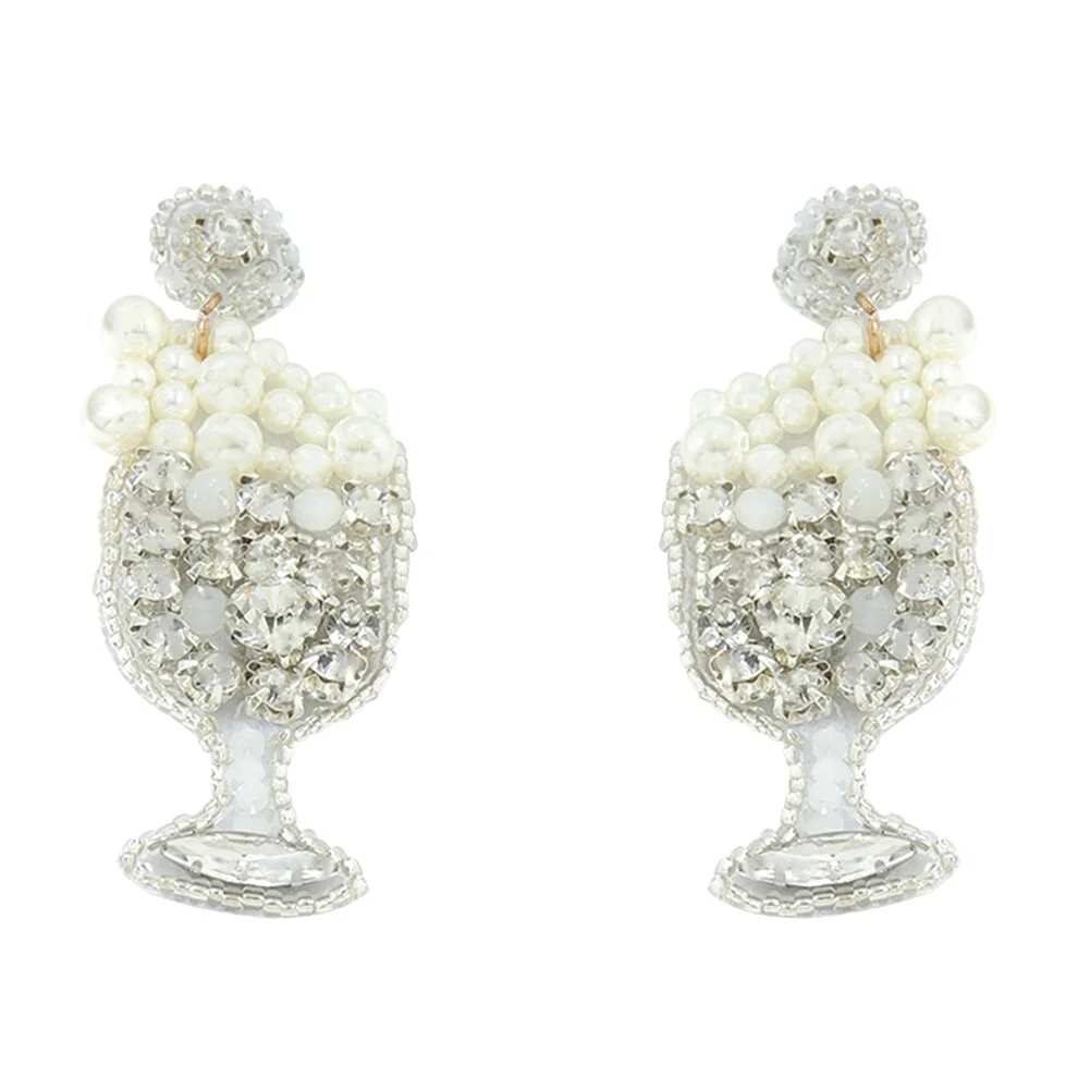 Dvacaman INS Fashion Green Color Beaded Cactus Drop Earrings for Women Boho Weave Rattan Cactus Round Earrings Statement Jewelry