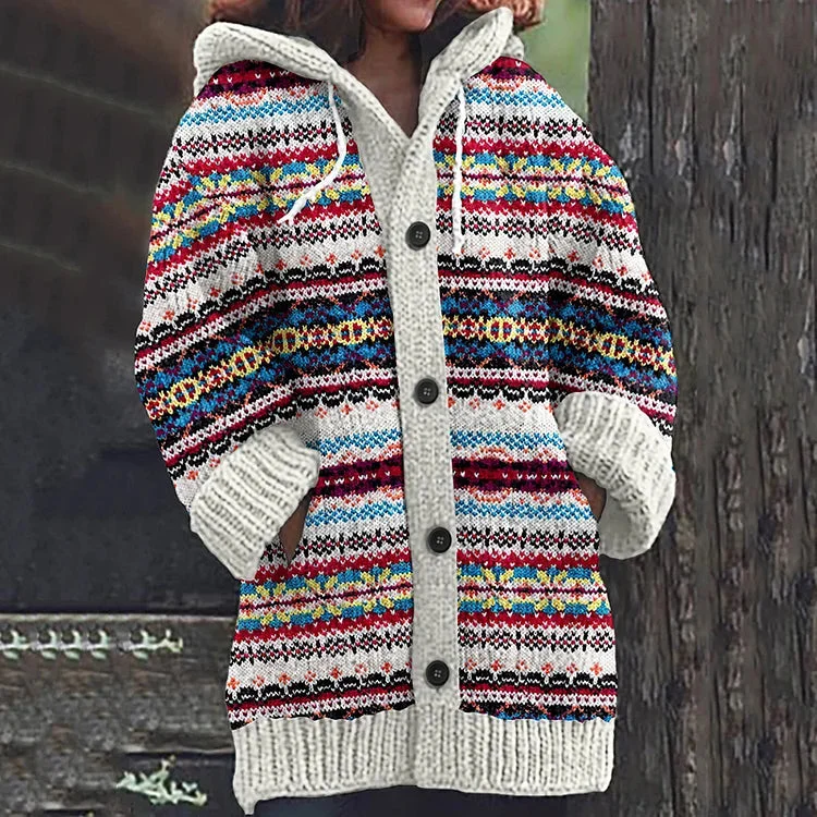 Winter cardigan with hood