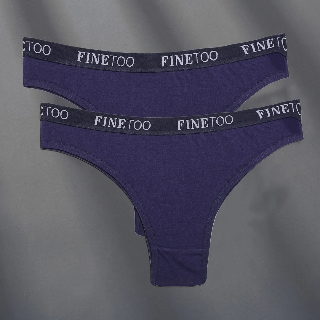 FINETOO 2PCS/Set Cotton Women Sexy Panties Letter Waisted Woman Underwear Fashion Underpant M-XL Female Girls Briefs Lingerie
