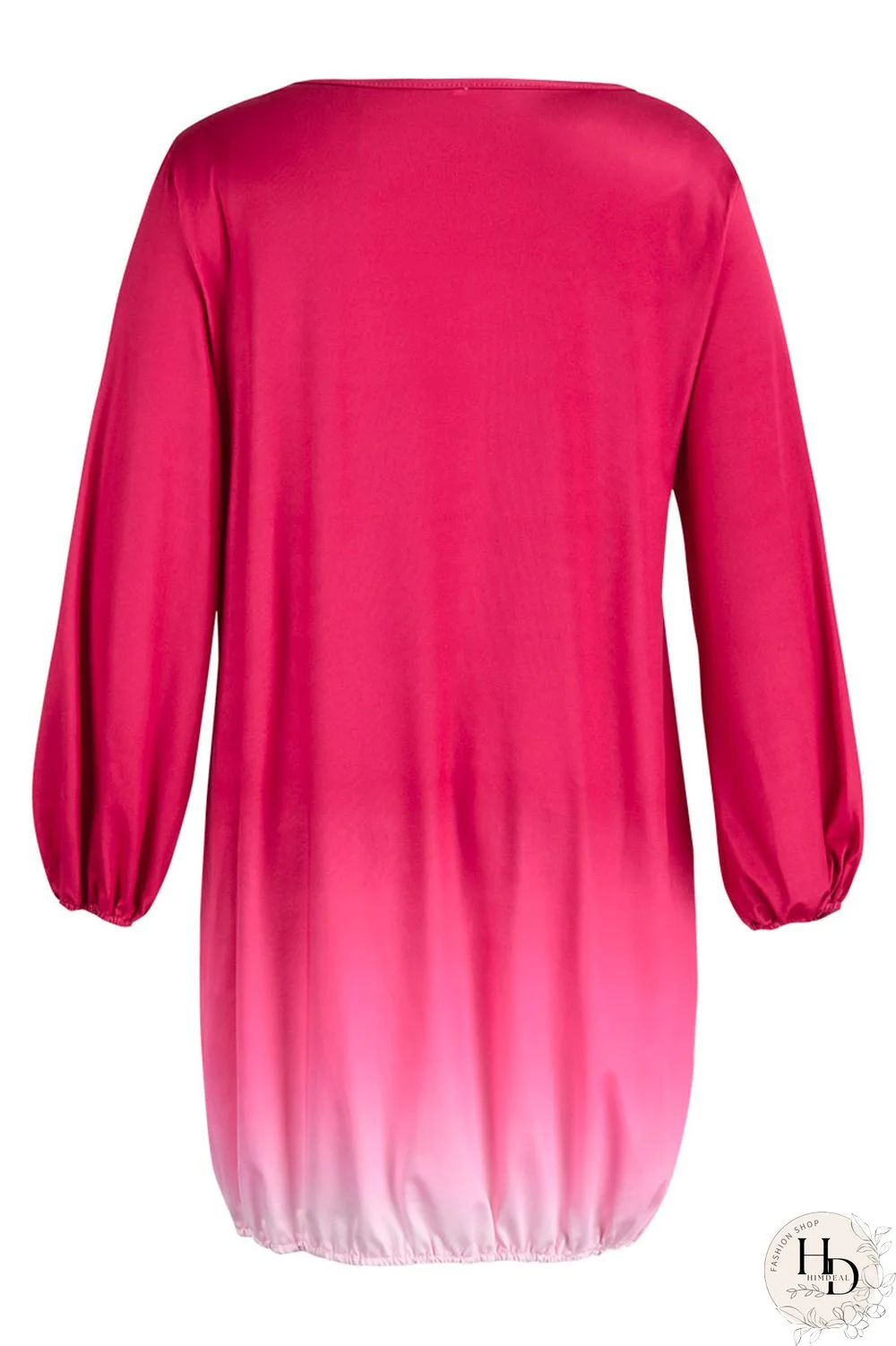 Tibetan Blue Casual Gradual Change Print Patchwork O Neck Dresses