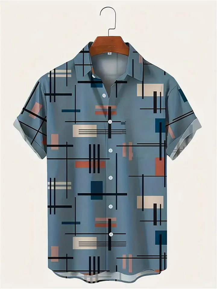 Men's Summer Hawaiian Style Shirt Fresh Printed Fashion Short Sleeve Shirt