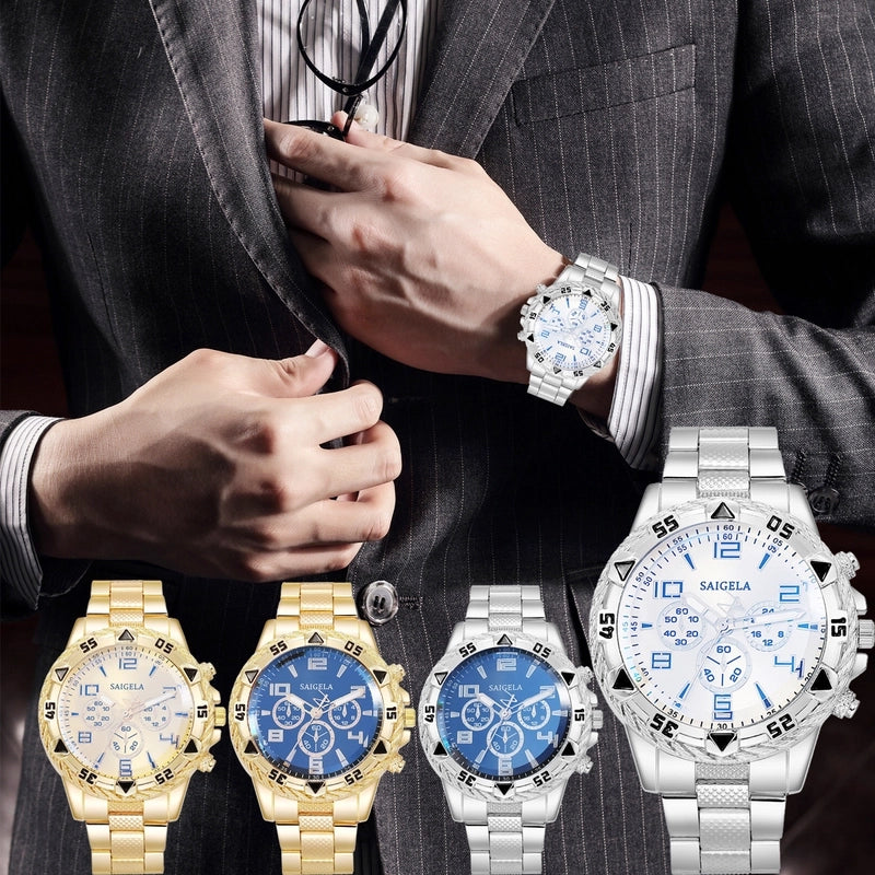 Men's Watches Business Sports Watches Steel Band Three Eyes Men's Quartz Watches Cross-border Foreign Trade Explosions In Stock