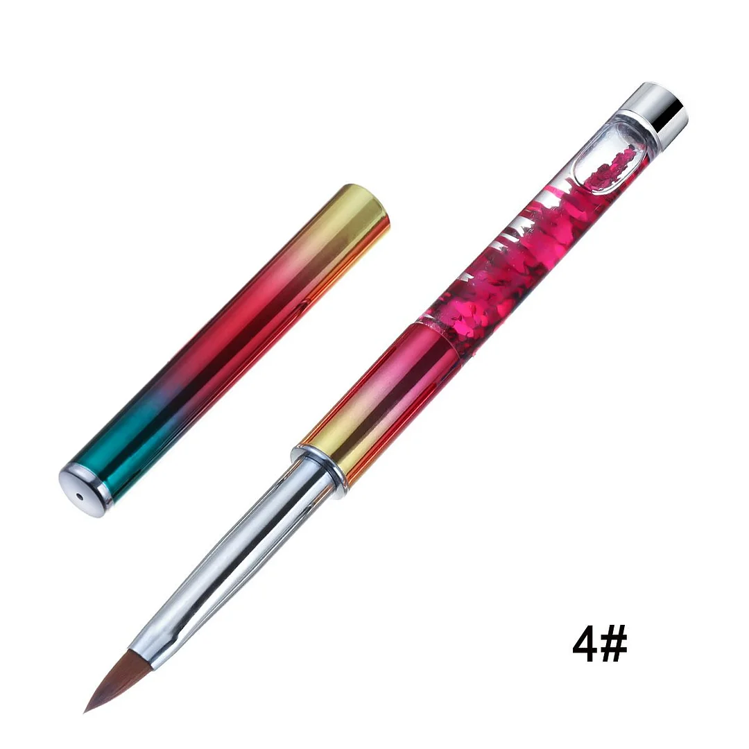 1PC Crystal Acrylic Nail Art Brush No 8/10/12/14 UV Gel Carving Pen Brush Liquid Powder DIY Nail Drawing Liquid Glitter Handle-Nail Inspo