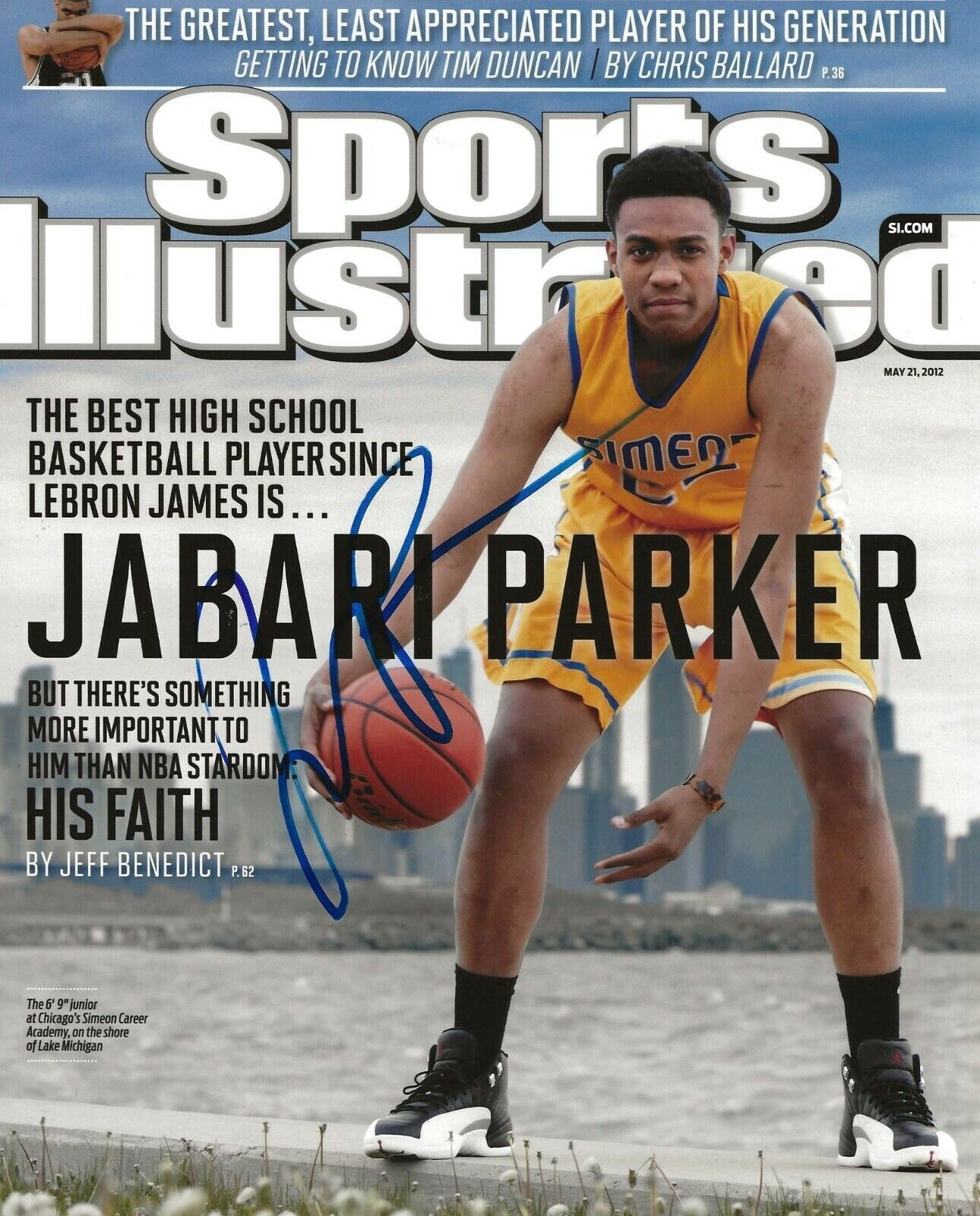 Jabari Parker Milwaukee Bucks signed SI Sports Illustrated Cover 8x10 Photo Poster painting